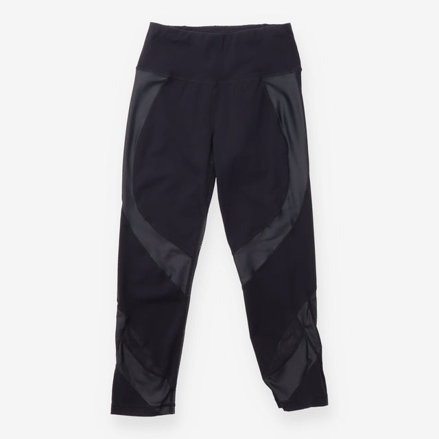 Leggings Synthetic Power Mesh Cropped Black
