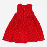 Pinafore cord red reindeer applique