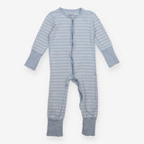 Sleepsuit zip stripe blue