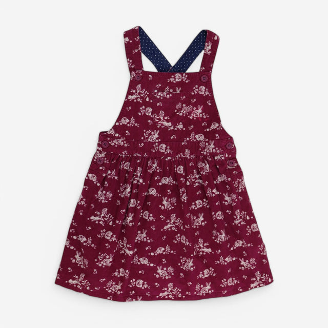 Cord Pinafore Plum Autumnal