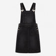 Dungaree Dress Black Denim Wash Pocket Bib