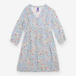 Tunic Maternity Floral Blue V-Neck Long Sleeve