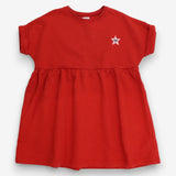 Dress jersey red with a pink star