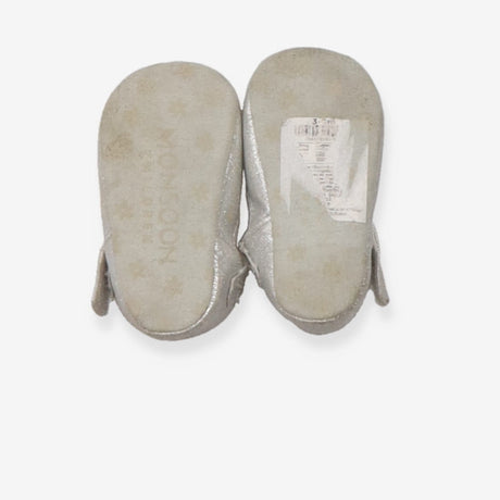 Silver Sparkly Shoes with Bow