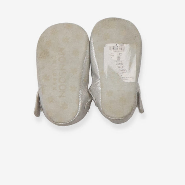 Silver Sparkly Shoes with Bow