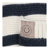 White and Navy Striped Knit Sweater