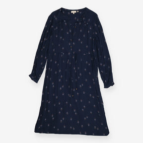 Lightweight Blue Ink Ditsy Maxi Dress
