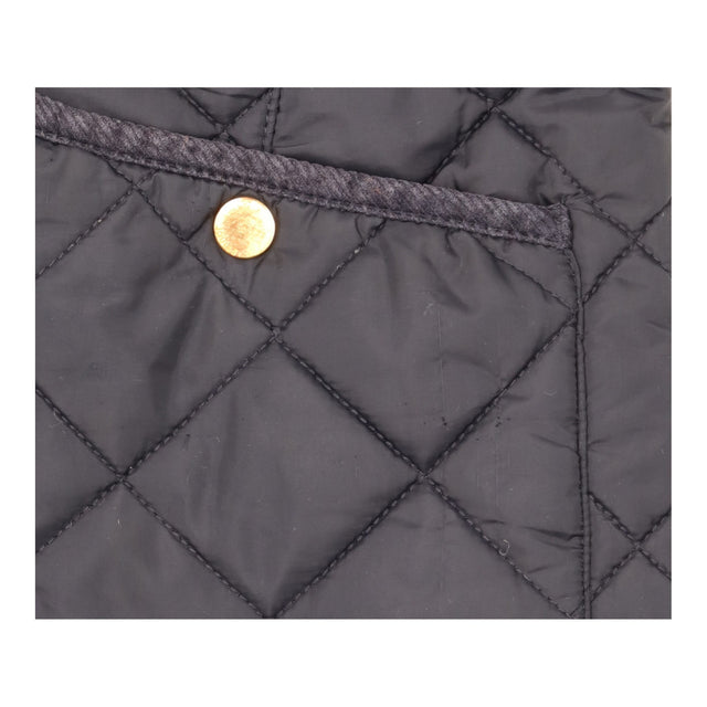 Gilet Navy Hooded Longline Diamond Quilted