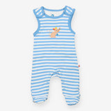 Jersey Dungaree Blue Striped Mouse Romper