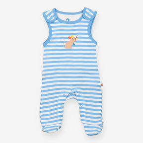 Jersey Dungaree Blue Striped Mouse Romper