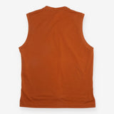 Vest Top Rust Brown Sleeveless Longline Crew Neck