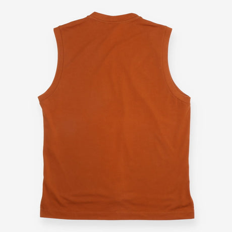 Vest Top Rust Brown Sleeveless Longline Crew Neck