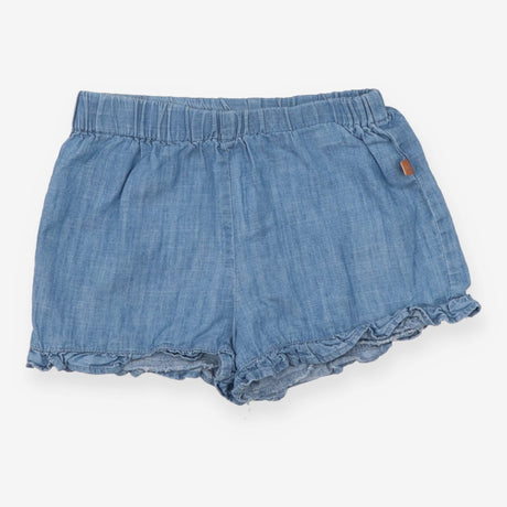 Shorts blue denim ruffle edge