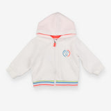 Hoodie with Zipper White 