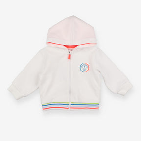 Hoodie with Zipper White 