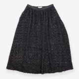 Skirt Black Metallic Thread Textured Midi Sparkle