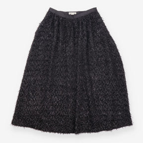 Skirt Black Metallic Thread Textured Midi Sparkle