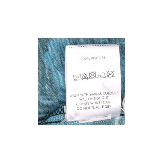 Oliver Bonas Teal Blue Abstract Shell Print Ruched
