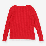 Lands End Red Cable Knit jumper