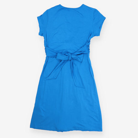 Bright Blue Knot Front V-Neck Viscose Maternity Dr