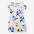 Jersey Dress Blue Floral Grey Stripe Drawstring Wa