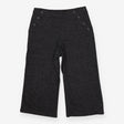 Belle Tweedy Cropped Wide Leg Trousers Charcoal