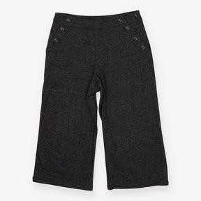 Belle Tweedy Cropped Wide Leg Trousers Charcoal