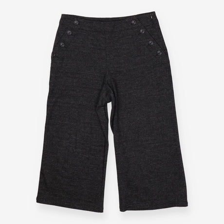 Belle Tweedy Cropped Wide Leg Trousers Charcoal