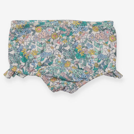 Bikini bottoms green floral frill leg