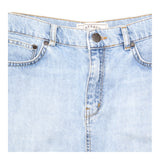 Denim Mini Skirt Light Blue Frayed Hem