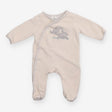 Sleepsuit cream velour grey elephant