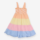 Tiered Dress Orange, Yellow, Pink and Blue