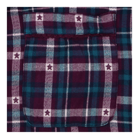 Dressing Gown Purple Teal Check Star Print Hooded