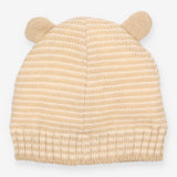 Baby winter hat beige hat with ears knit
