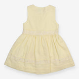 Sleeveless Summer Dress Yellow and White Strips wi