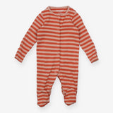 Sleepsuit orange brown stripes 