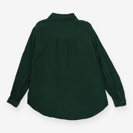 Peter Pan Collar Check Shirt – Green & Blue Cotton