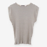 Top Sleeveless Stripe Wide neck