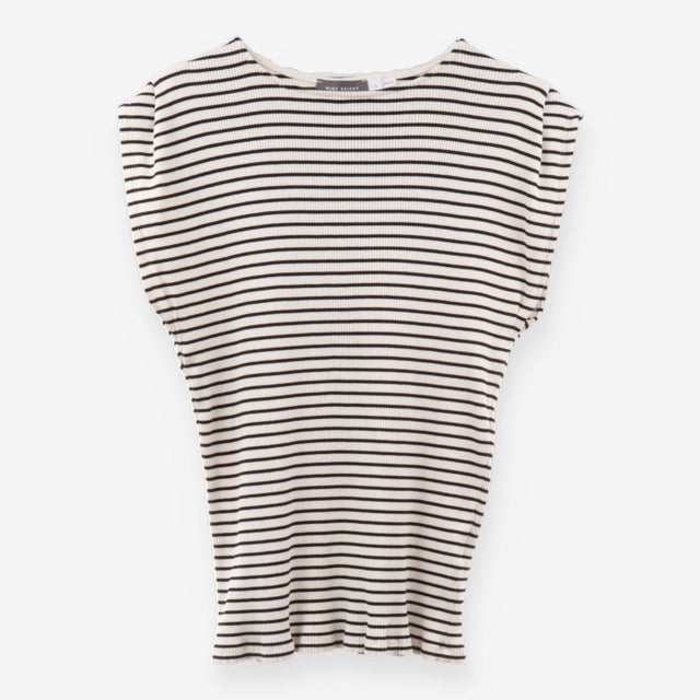 Top Sleeveless Stripe Wide neck