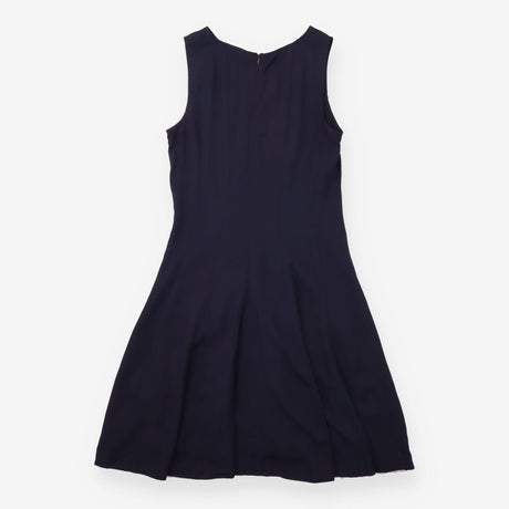 Dress Navy Blue Sleeveless Viscose Minimalist Work