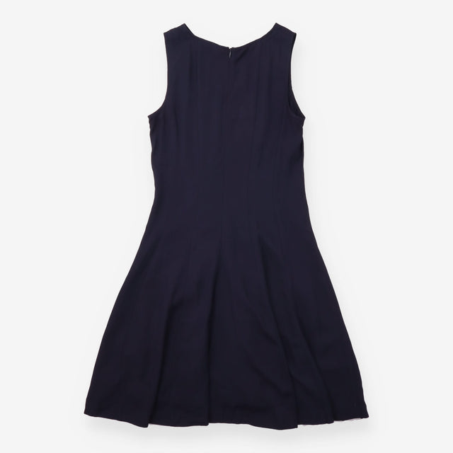 Dress Navy Blue Sleeveless Viscose Minimalist Work
