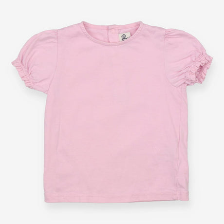 T-Shirt Pink Short Sleeve Frill Sleeve