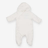 White jersey pramsuit with tortoise lining