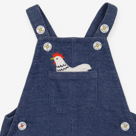 Dungarees Blue Marl with Chicken Pocket