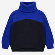 Jumper Blue Navy Colour Block Cowl Neck