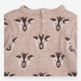 Sweater knit fawn brown cows