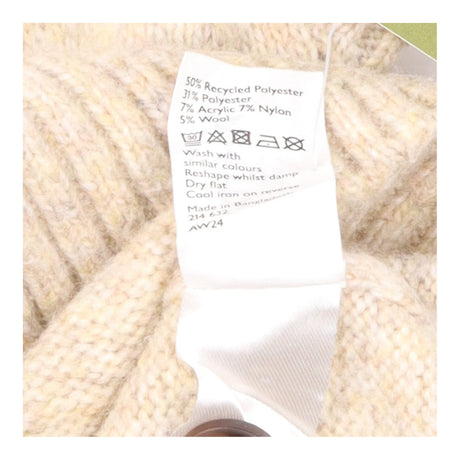Oatmeal Wool Blend Button-Front Knitted Vest