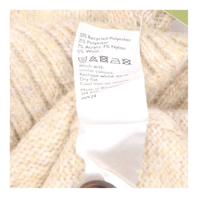 Oatmeal Wool Blend Button-Front Knitted Vest
