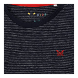 Tee Shirt Navy with Thin White Strips