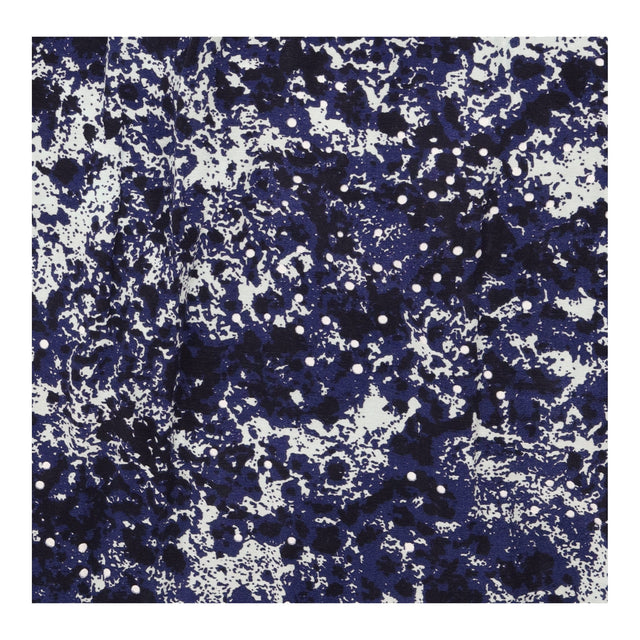 Blue Poppy-Print Zip-Front Shift Dress